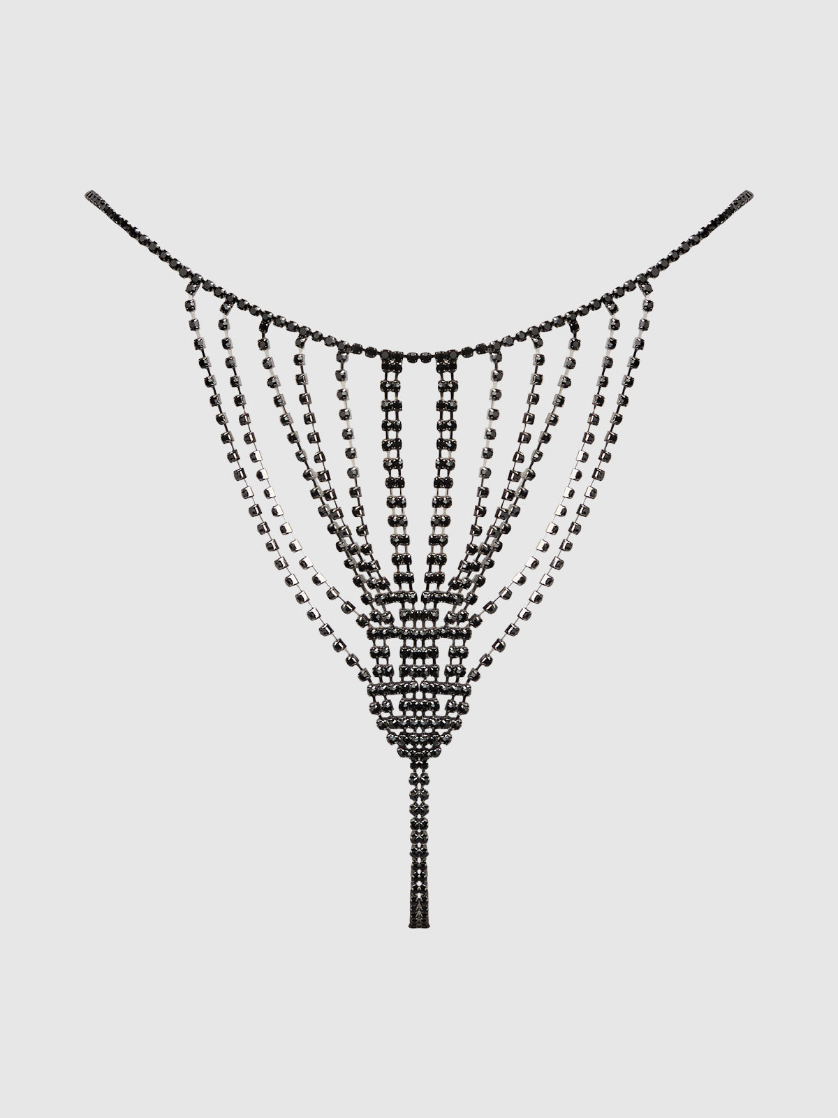 RHINESTONE VERTICAL THONG