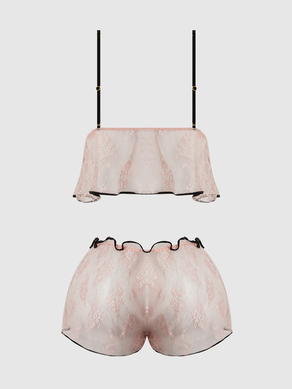 JOCELYN SATIN & LACE TRIM CAMI & SHORT SET