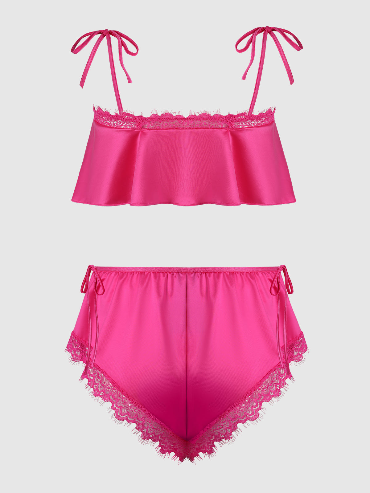 ISSADORA OILSLICK & LACE DROP OFF FLOUNCE TOP & PANTY