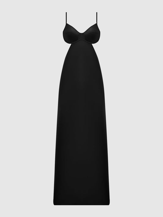 BRIGETA SATIN MONO WIRE LONG GOWN