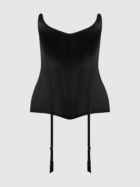 JULIET SATIN FULL BONING SCOOP NECK CORSET