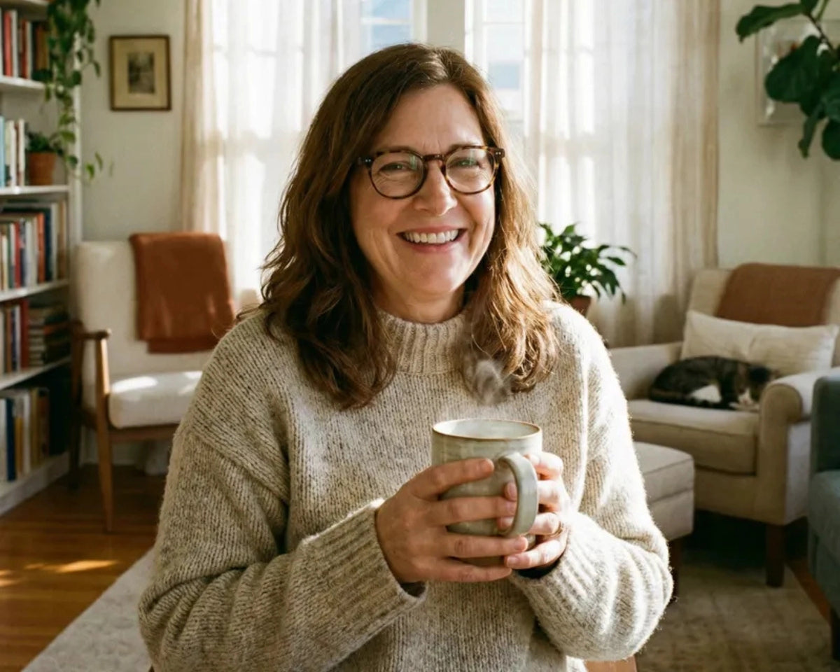 woman smiling in her home