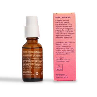 Awaken arousal oil, botanical intimacy oil, sensitivity support