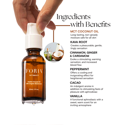 botanical arousal oil, Foria Awaken, natural intimacy oil