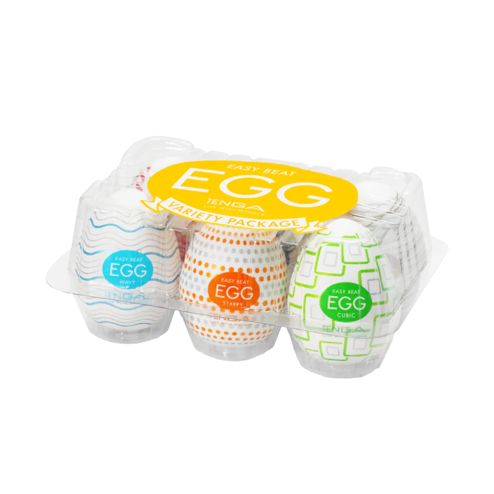 Tenga Egg Variety Pack, textured stroker eggs, six sensations