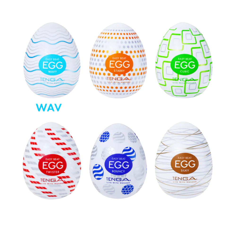 Tenga Egg Variety Pack, textured stroker eggs, six sensations