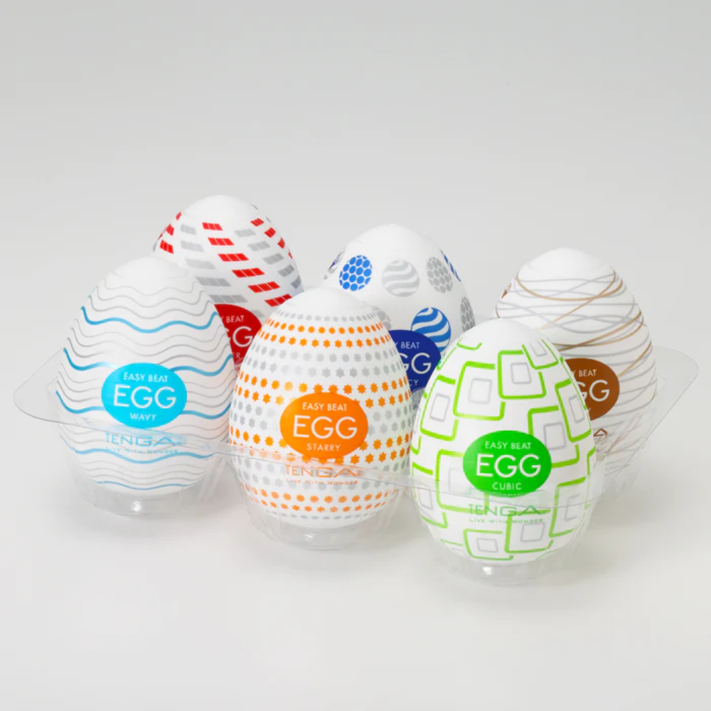 Tenga Egg Variety Pack, textured stroker eggs, six sensations