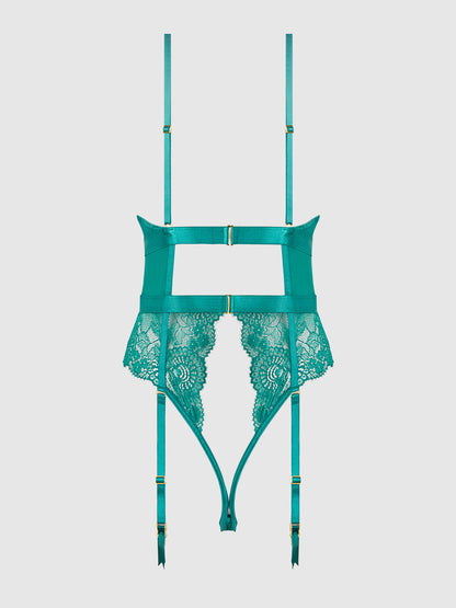 HELENA LACE & SATIN WIRELESS & OPEN BACK TEDDY