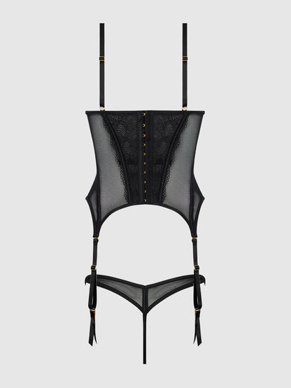 VIVIENNE LACE & MESH BUSTIER & G-STRING SET