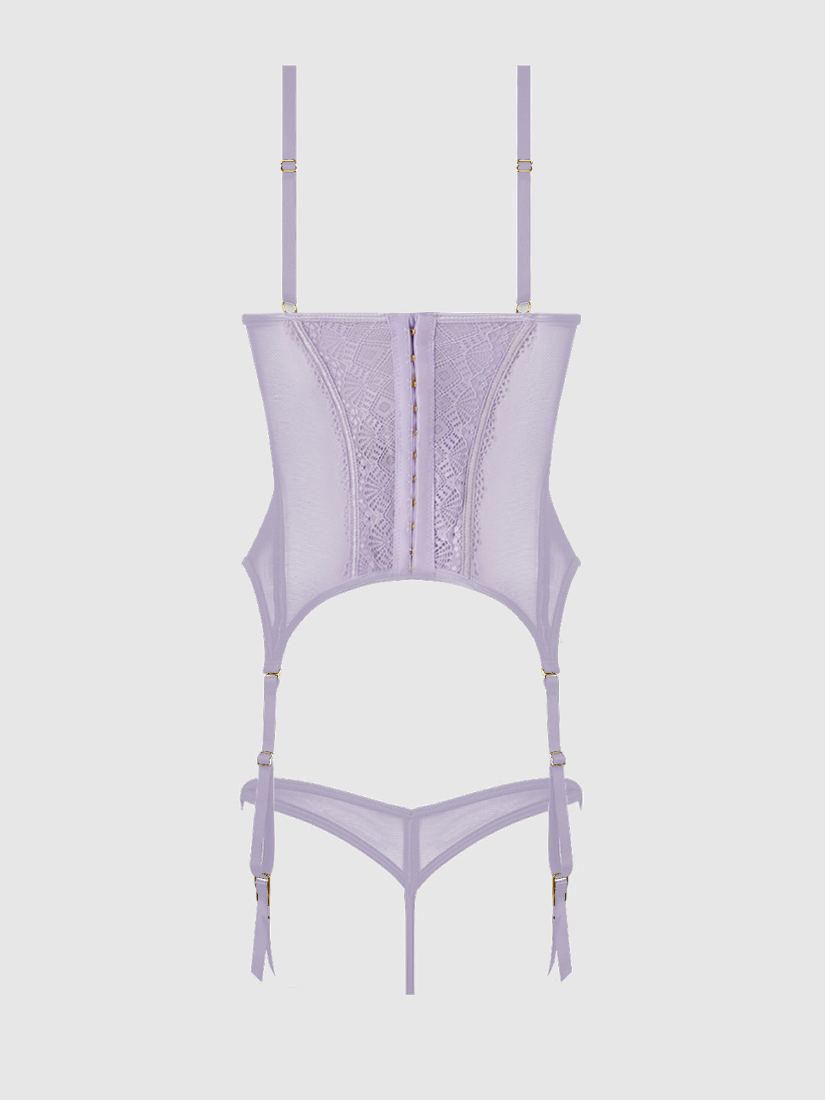 VIVIENNE LACE & MESH BUSTIER & G-STRING SET