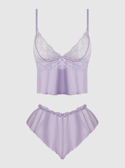 VIVIENNE LACE & MESH CAMI & TAP SHORT SET