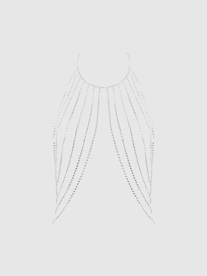 RHINESTONE DRAPED HALTER BRALETTE