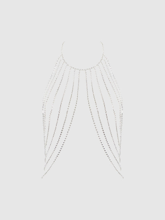 RHINESTONE DRAPED HALTER BRALETTE