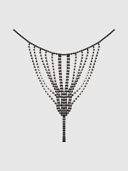 RHINESTONE VERTICAL THONG
