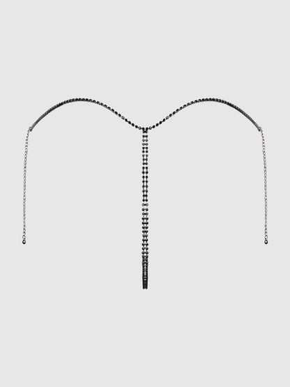RHINESTONE VERTICAL THONG