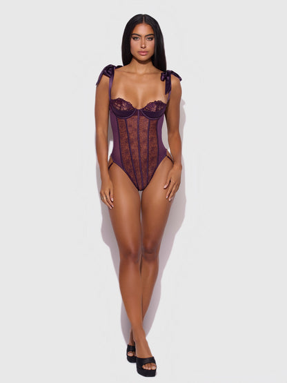 ROSALIE EMBROIDERED LACE TEDDY