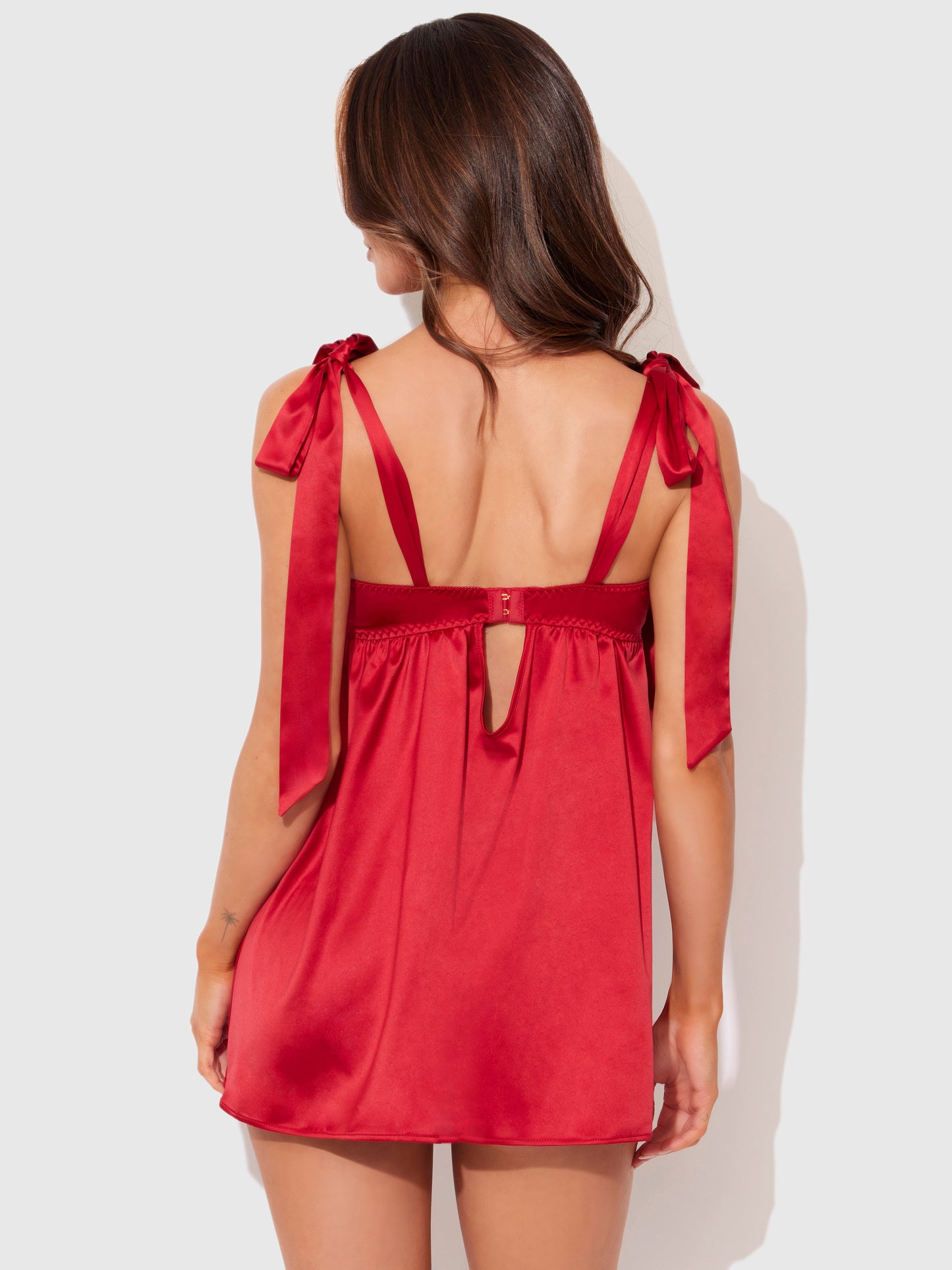 BRIGETA SATIN OPEN CUP BABYDOLL & G-STRING SET