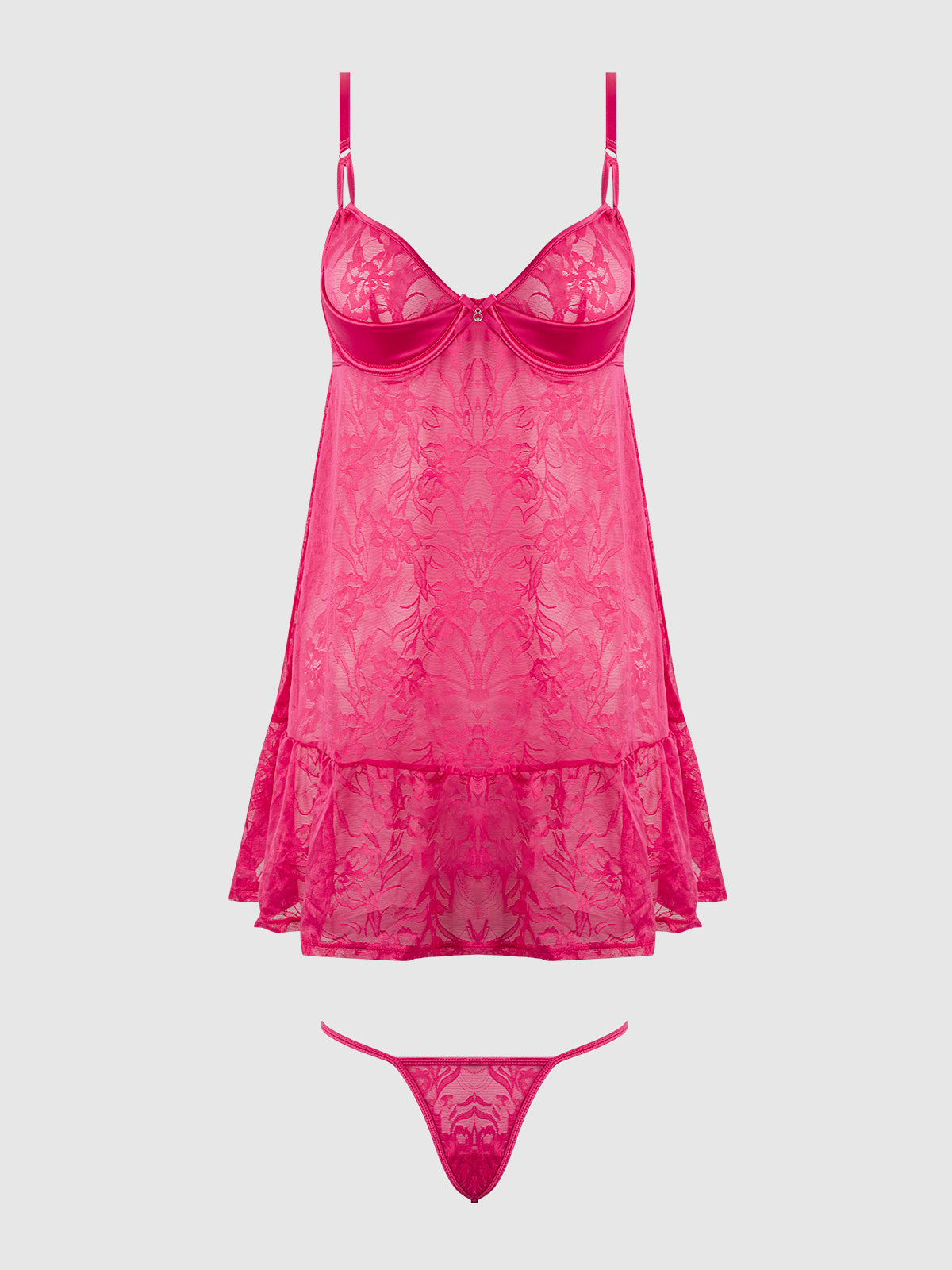 FLORA  LACE BABYDOLL & G-STRING SET