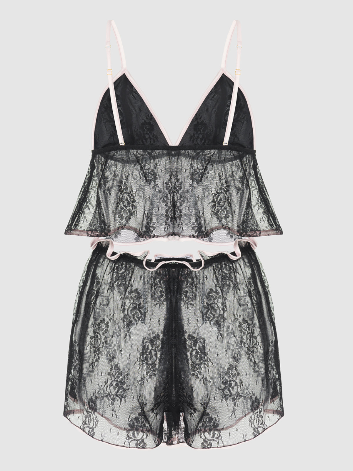 JOCELYN SATIN & LACE TRIM CAMI & SHORT SET