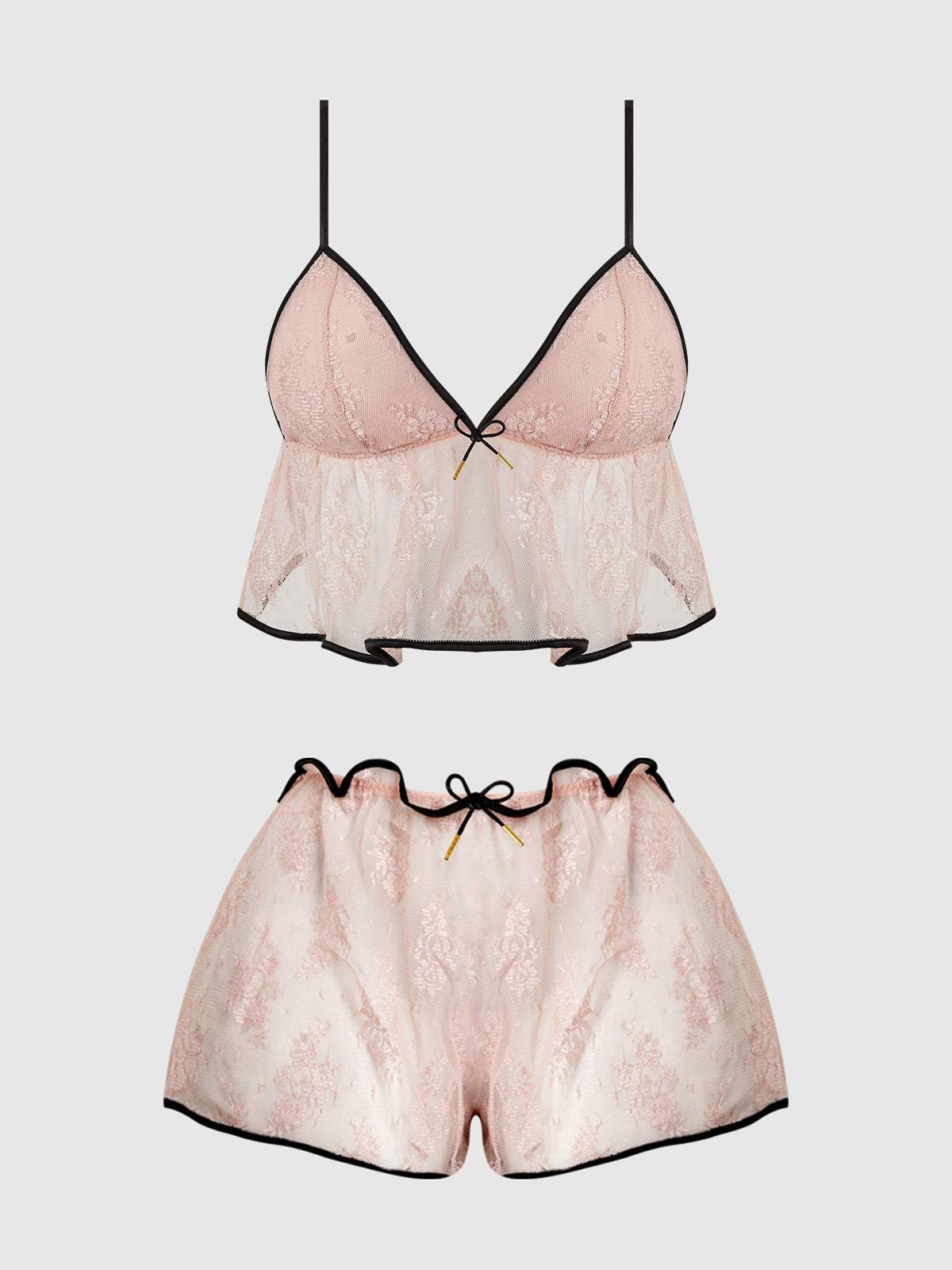 JOCELYN SATIN & LACE TRIM CAMI & SHORT SET