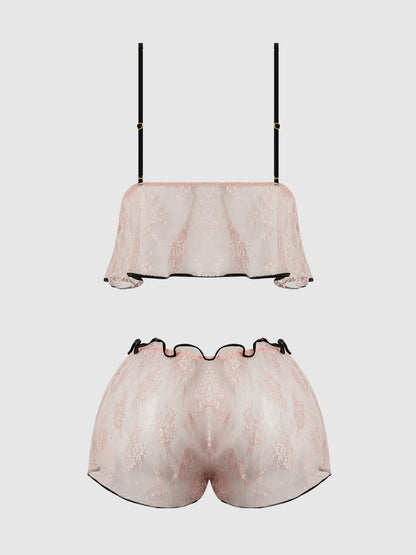JOCELYN SATIN & LACE TRIM CAMI & SHORT SET
