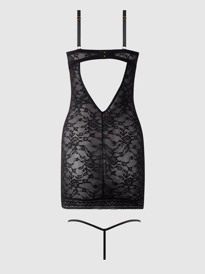 SAVANNAH LACE PUSH UP CHEMISE & G-STRING SET