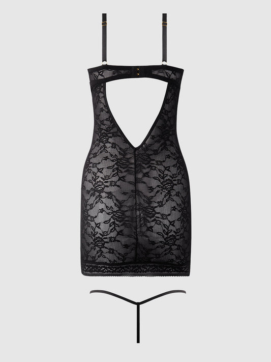 SAVANNAH LACE PUSH UP CHEMISE & G-STRING SET