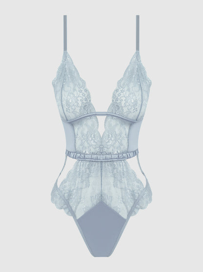SIENNA SATIN & LACE WIRELESS TEDDY