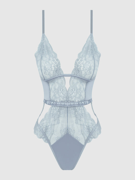 SIENNA SATIN & LACE WIRELESS TEDDY
