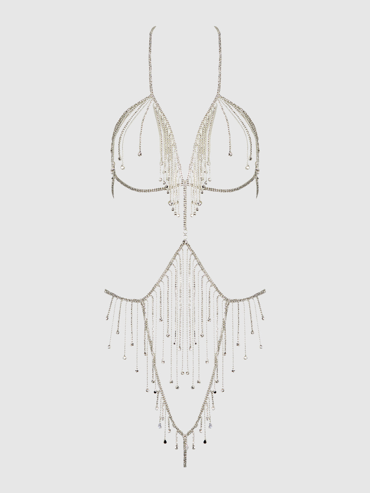 RHINESTONE DANGLE FRINGE TEDDY