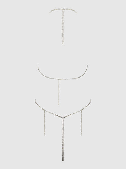 RHINESTONE DANGLE FRINGE TEDDY