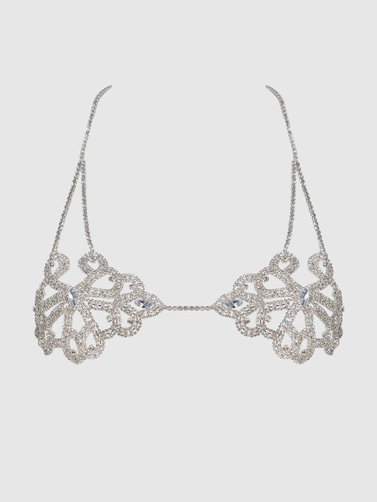 RHINESTONE SWIRL KNOT BRALETTE