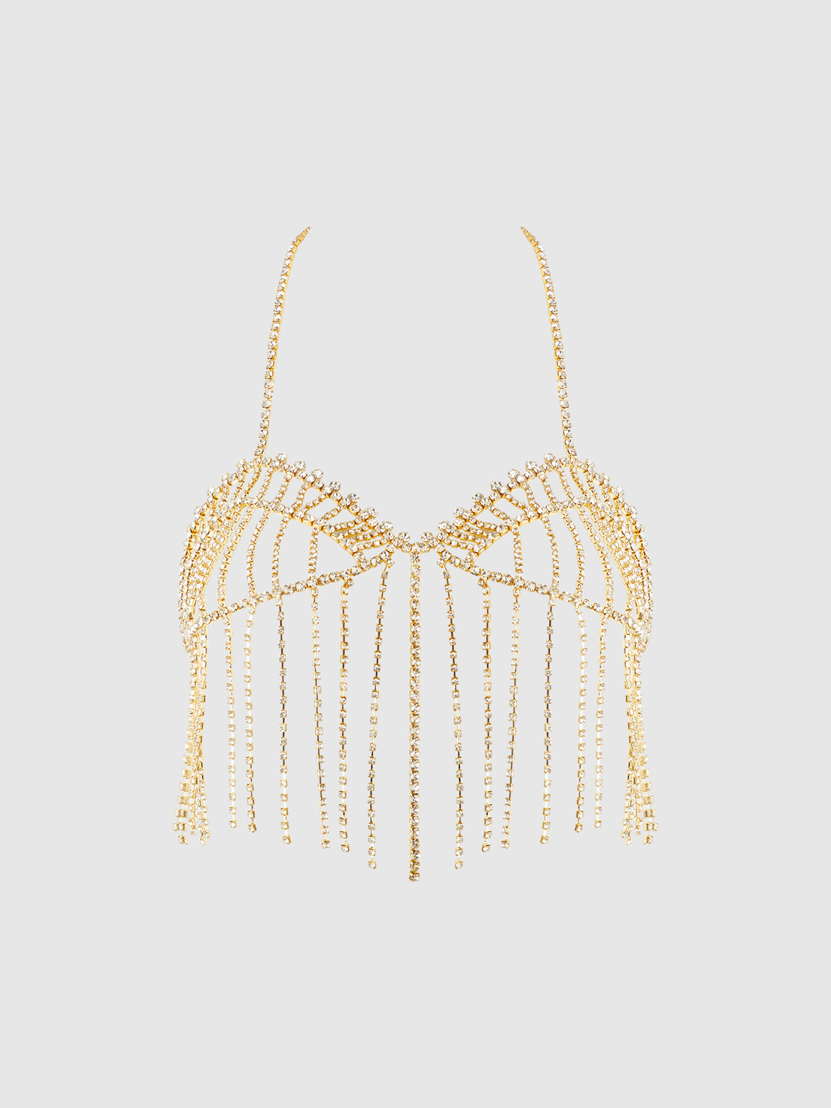 RHINESTONE FRINGE CROPPED CAMI TOP
