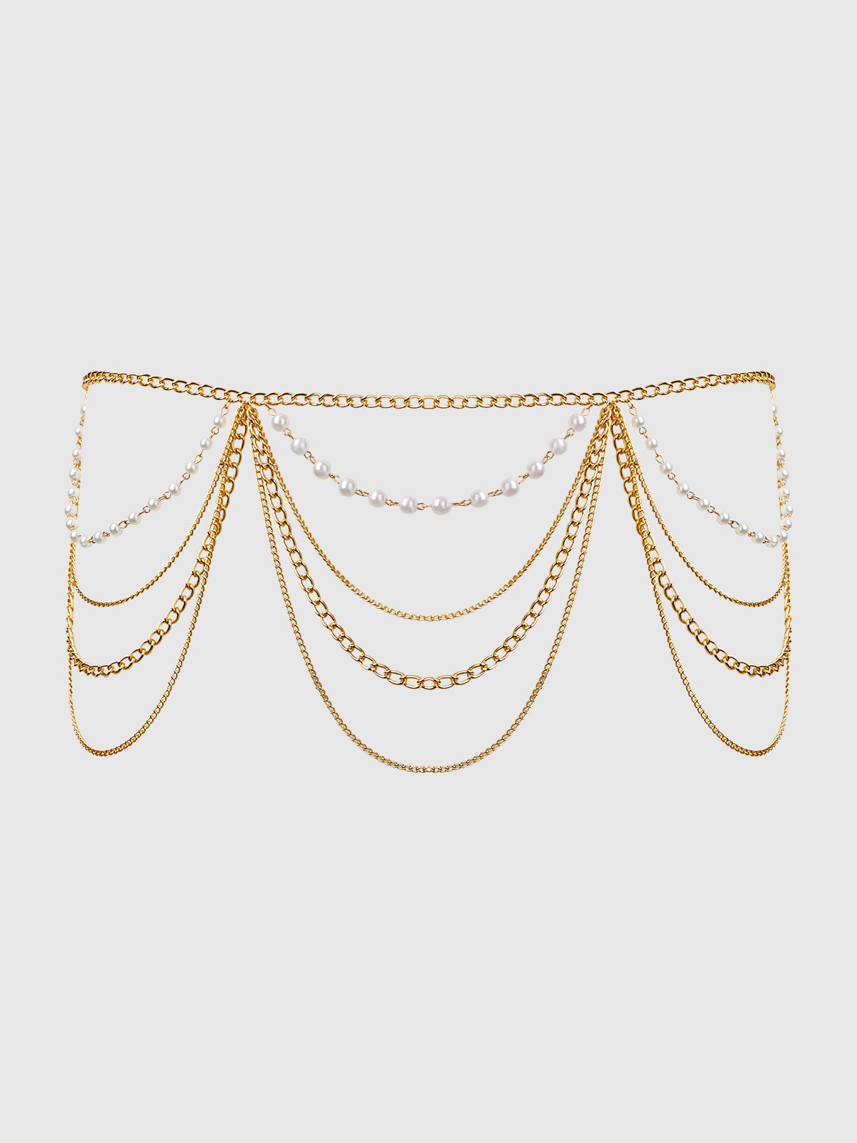 PEARL & CHAIN DRAPED GARTER