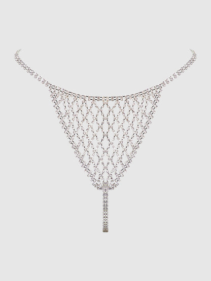 CHAINMAIL RHINESTONE THONG