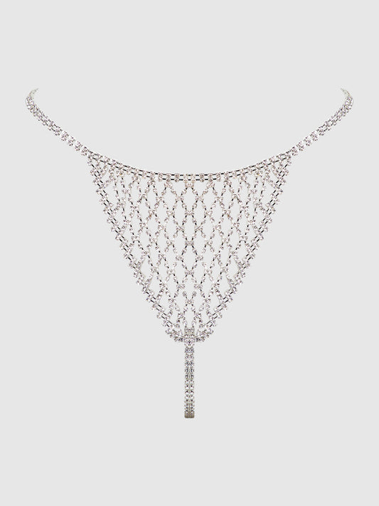 CHAINMAIL RHINESTONE THONG