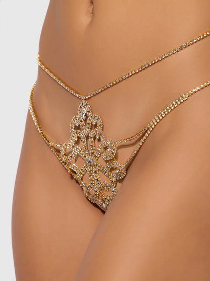 RHINESTONE SWIRL KNOT PANTY