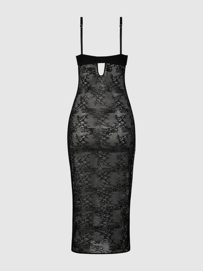 YVONE LACE PLUNGE PUSH UP GOWN