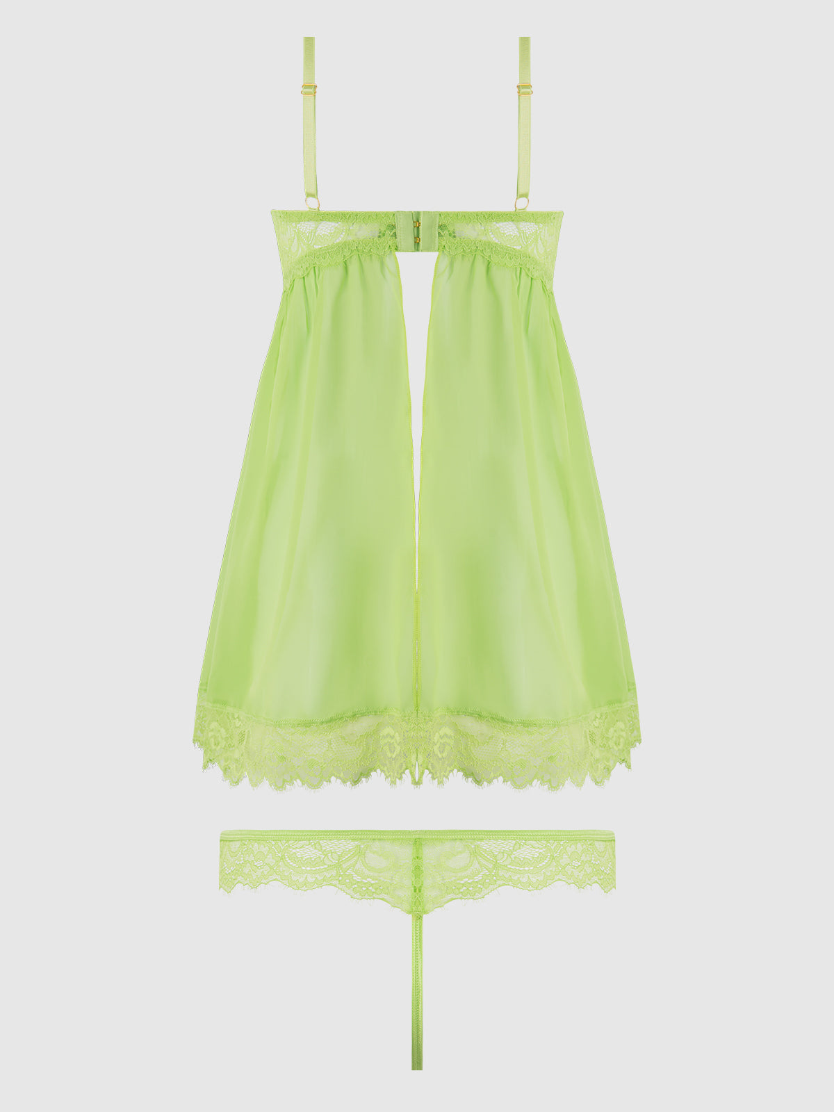 SHAVON LACE & CHIFFON BABYDOLL & G-STRING SET