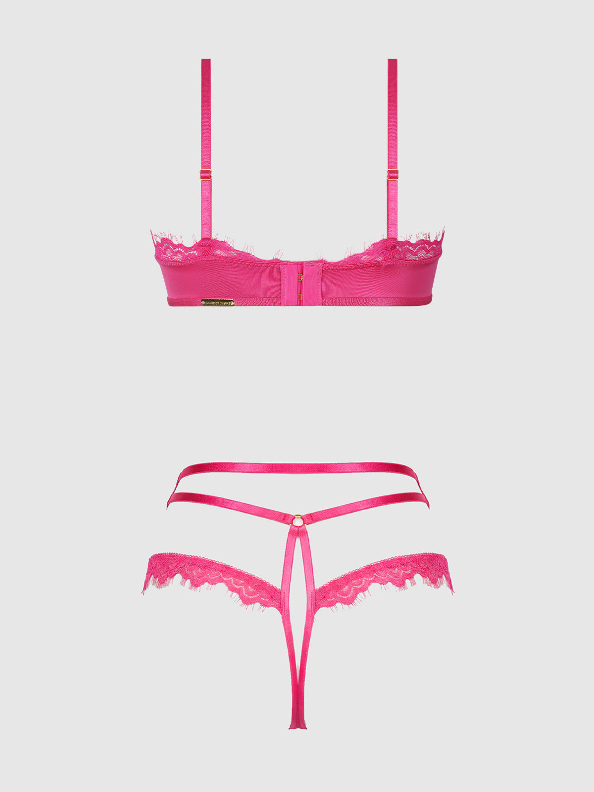 ISSADORA OILSLICK & LACE PUSH UP BRA & STRAPPY BACK TANGA
