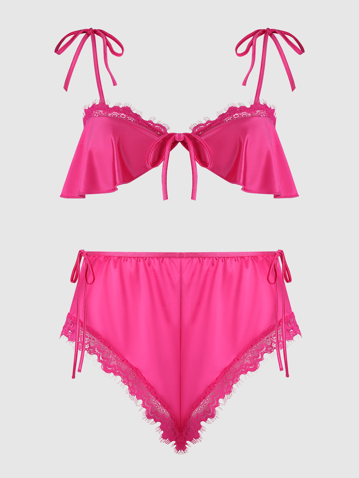 ISSADORA OILSLICK & LACE DROP OFF FLOUNCE TOP & PANTY