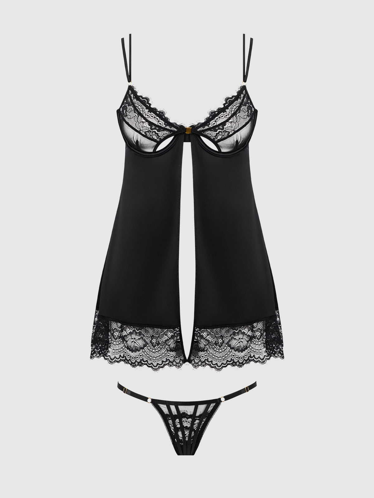 ISSADORA LACE OPENABLE CUP BABYDOLL & G-STRING SET