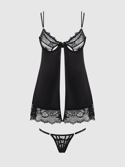 ISSADORA LACE OPENABLE CUP BABYDOLL & G-STRING SET