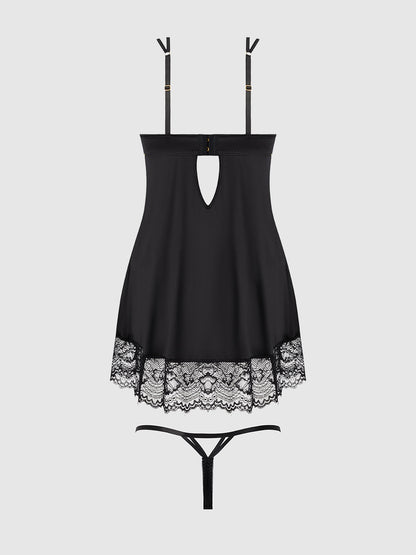 ISSADORA LACE OPENABLE CUP BABYDOLL & G-STRING SET