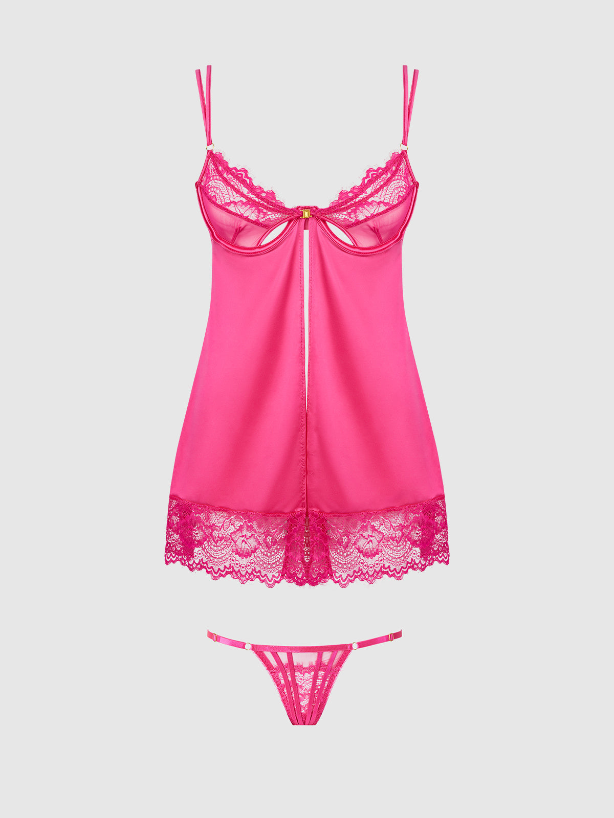 ISSADORA LACE OPENABLE CUP BABYDOLL & G-STRING SET
