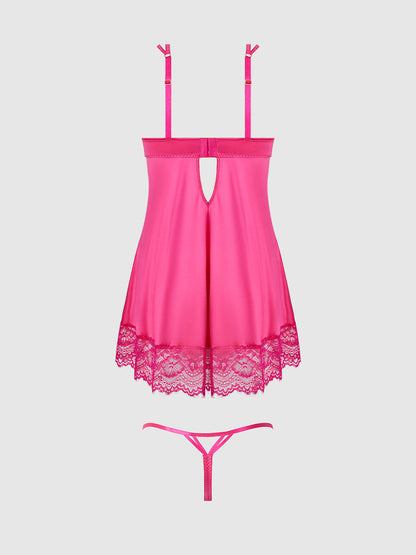 ISSADORA LACE OPENABLE CUP BABYDOLL & G-STRING SET