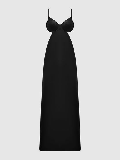BRIGETA SATIN MONO WIRE LONG GOWN