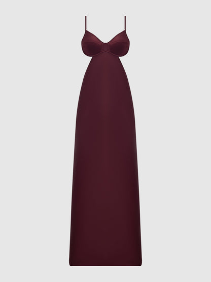 BRIGETA SATIN MONO WIRE LONG GOWN