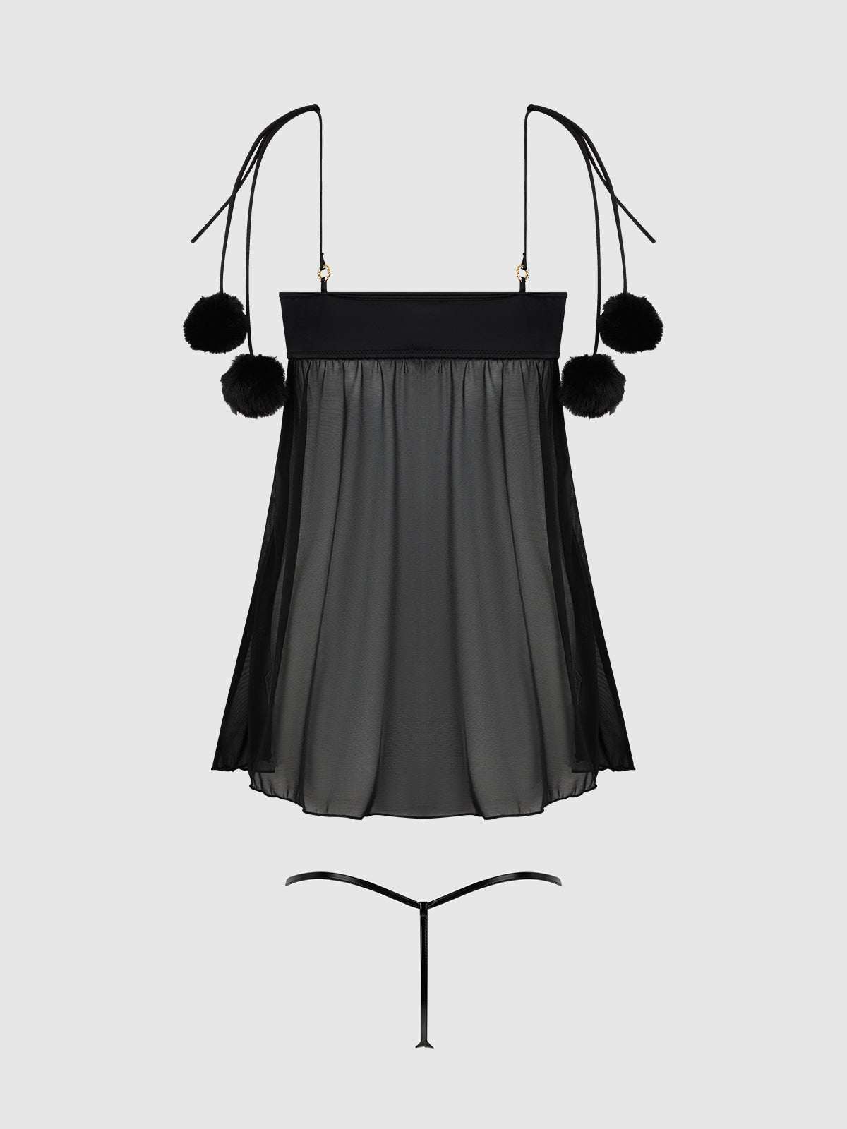 MARILYN MARABOU & MESH BABYDOLL & G-STRING SET