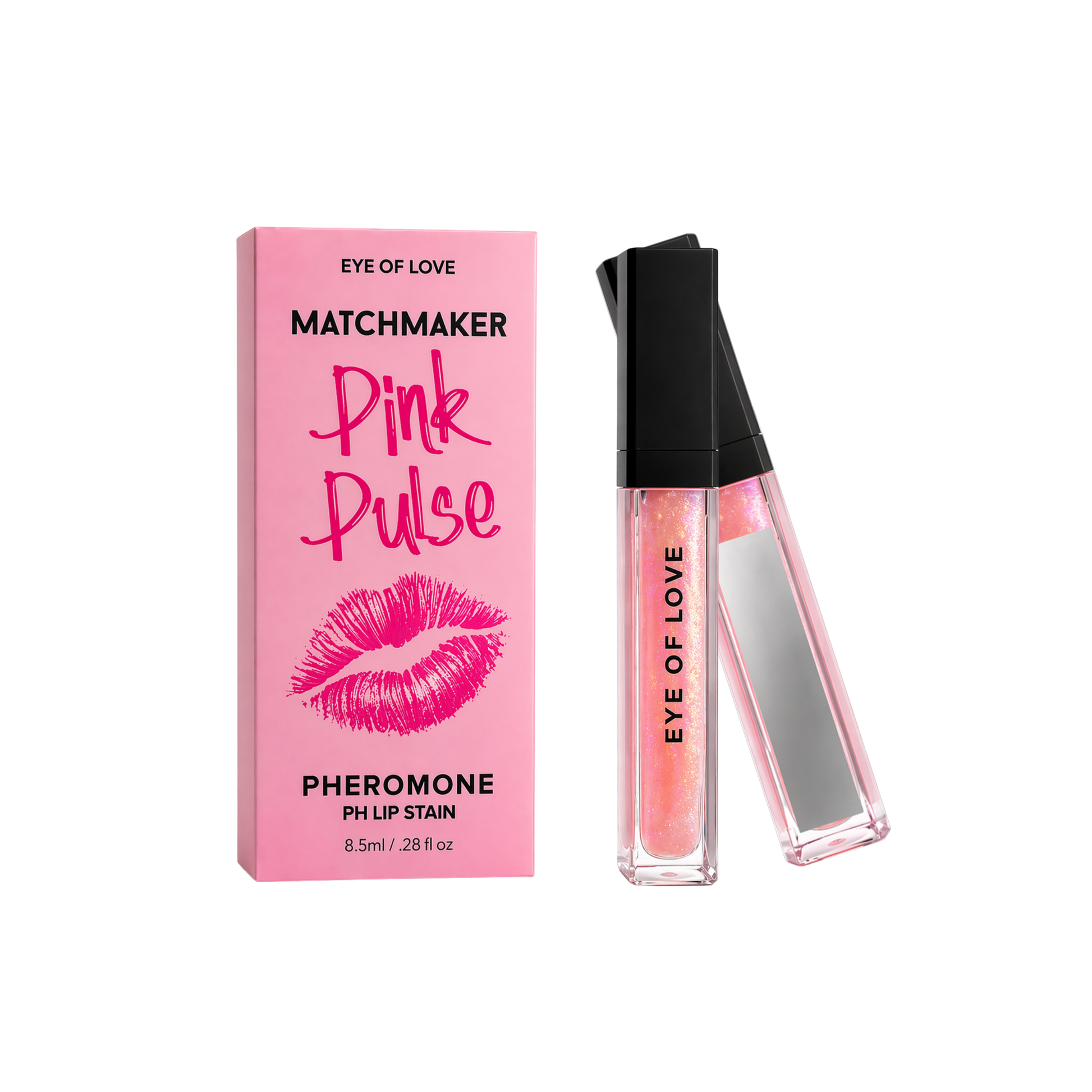 pheromone lip gloss, hydrating shine, fuller looking lips